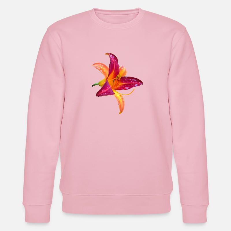 Hémérocalle tropicale - Fleur d’hémérocallis - Sweat bio CHANGER Stanley/Stella Unisexe - rose pâle