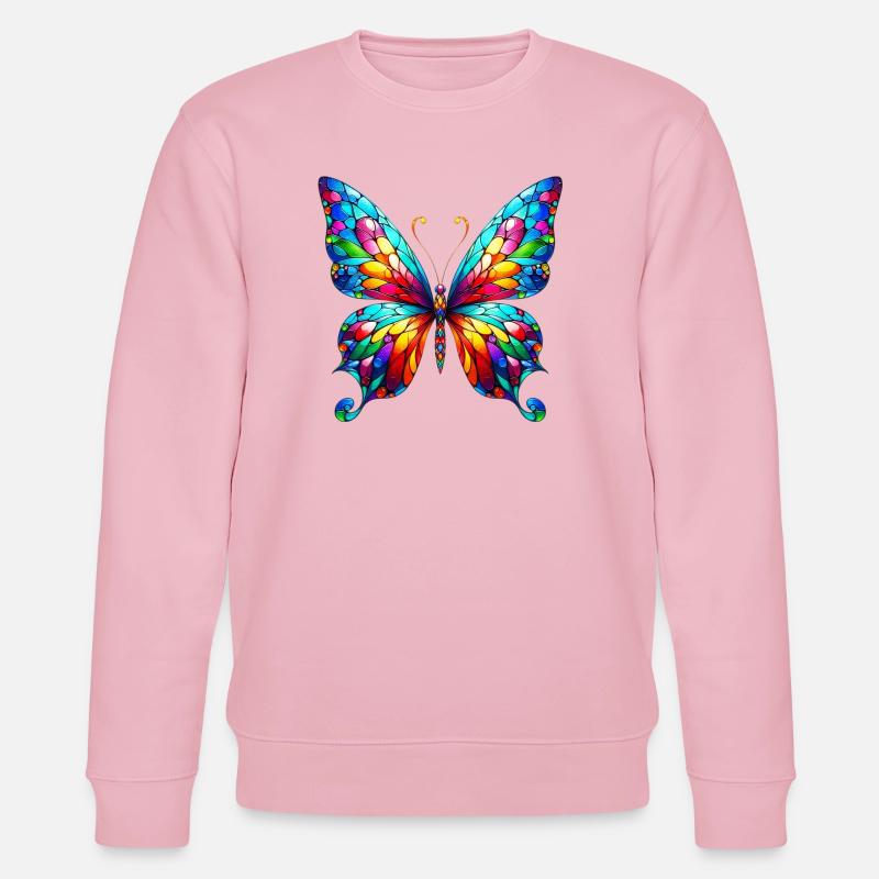 Schmetterling - Stanley/Stella Unisex Bio-Sweatshirt CHANGER  - Hellrosa