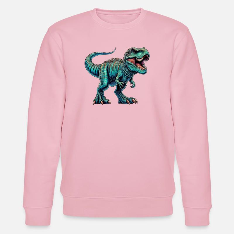 Dinosaurier - Stanley/Stella Unisex Bio-Sweatshirt CHANGER  - Hellrosa