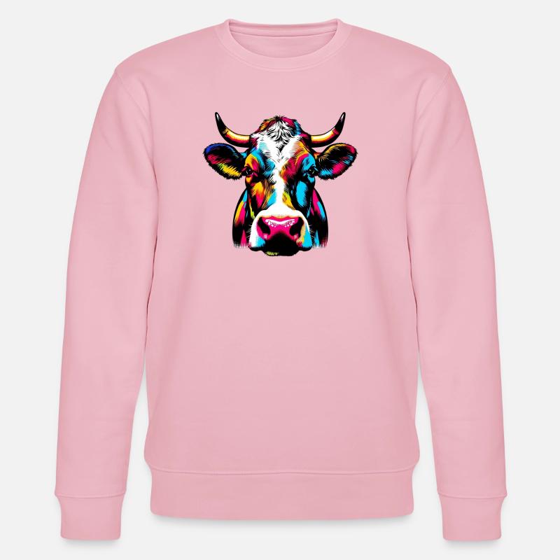 Kuh - Stanley/Stella Unisex Bio-Sweatshirt CHANGER  - Hellrosa
