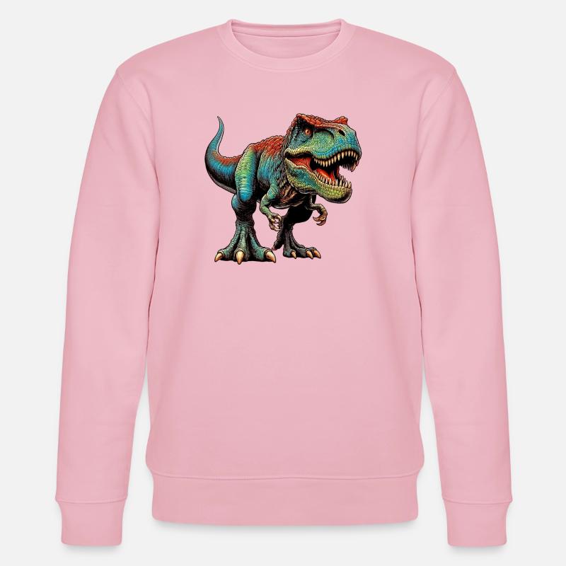 Dinosaurier - Stanley/Stella Unisex Bio-Sweatshirt CHANGER  - Hellrosa