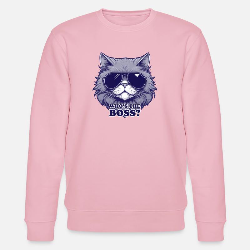 Chat Stylé avec Lunettes de Soleil - Sweat bio CHANGER Stanley/Stella Unisexe - rose pâle