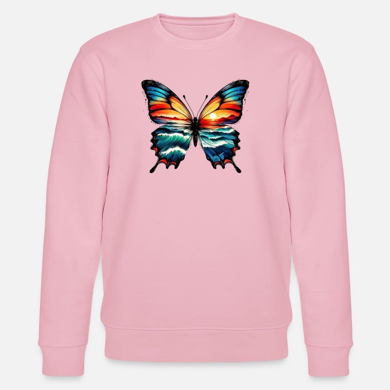 Schmetterling - Stanley/Stella Unisex Bio-Sweatshirt CHANGER  - Hellrosa