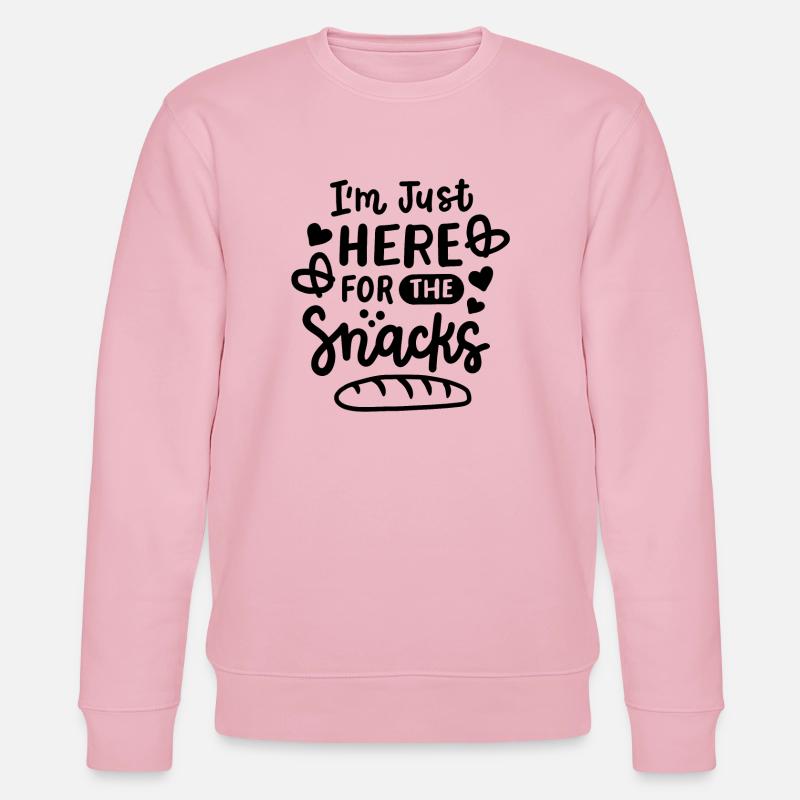 Snacks Lustige Sprüche - Stanley/Stella Unisex Bio-Sweatshirt CHANGER  - Hellrosa