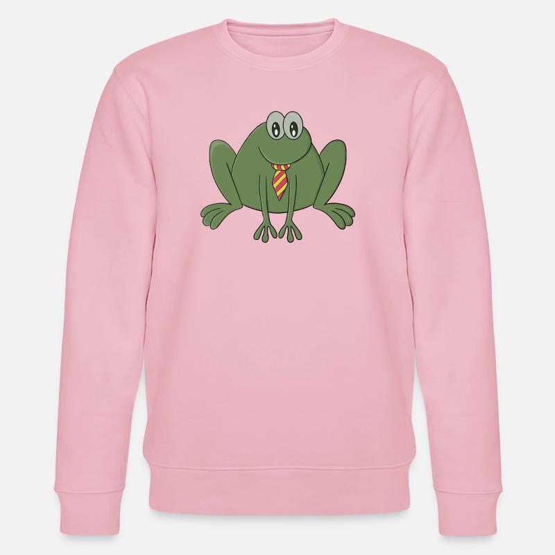 Grenouille avec une cravate - Sweat bio CHANGER Stanley/Stella Unisexe - rose pâle