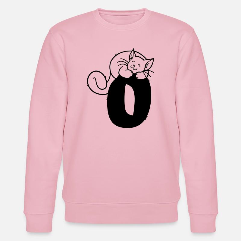 Katze Buchstabe O - Stanley/Stella Unisex Bio-Sweatshirt CHANGER  - Hellrosa