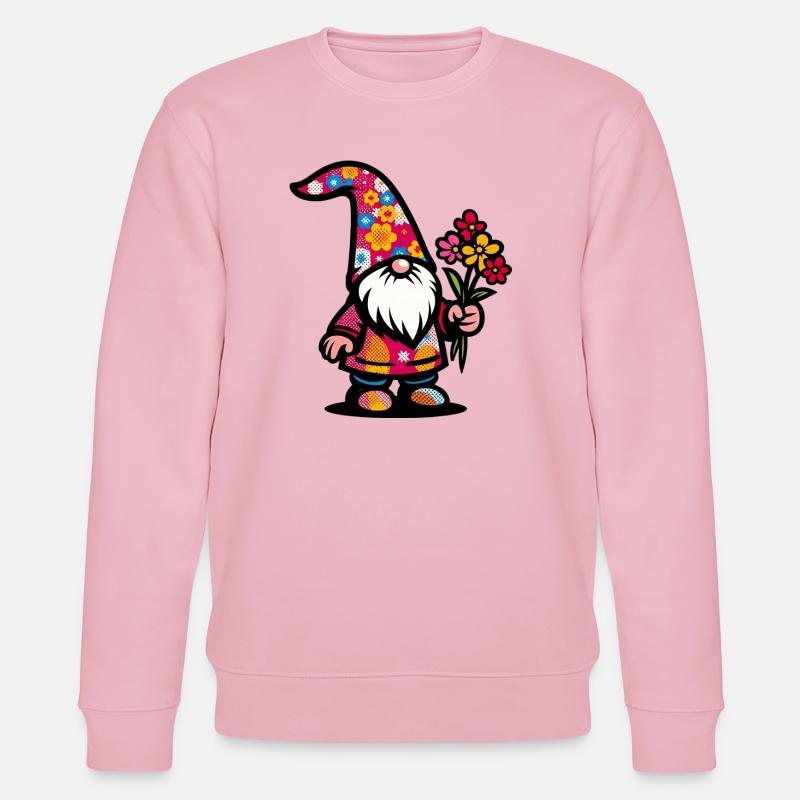 Zwerg mit Blumen - Stanley/Stella Unisex Bio-Sweatshirt CHANGER  - Hellrosa