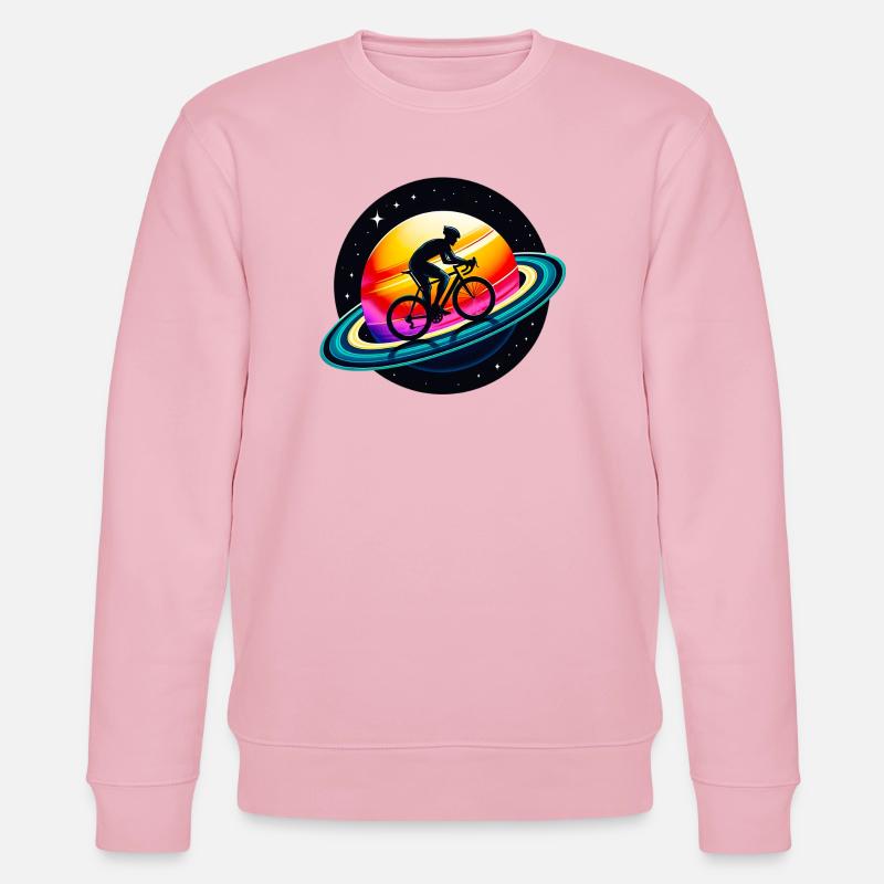 Radfahrer auf dem Saturn - Stanley/Stella Unisex Bio-Sweatshirt CHANGER  - Hellrosa