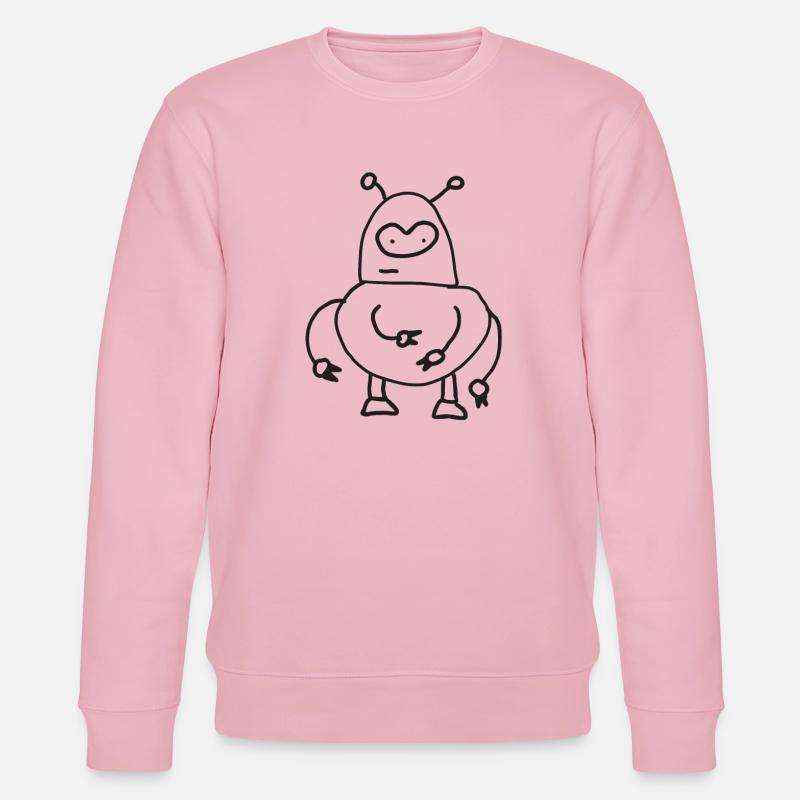 Dooddly Alien Robot Doodle - Sweat bio CHANGER Stanley/Stella Unisexe - rose pâle