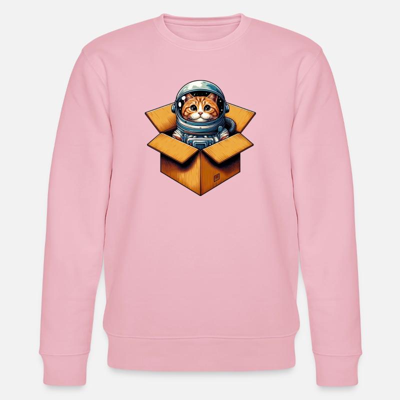 Astronaut Katze - Stanley/Stella Unisex Bio-Sweatshirt CHANGER  - Hellrosa