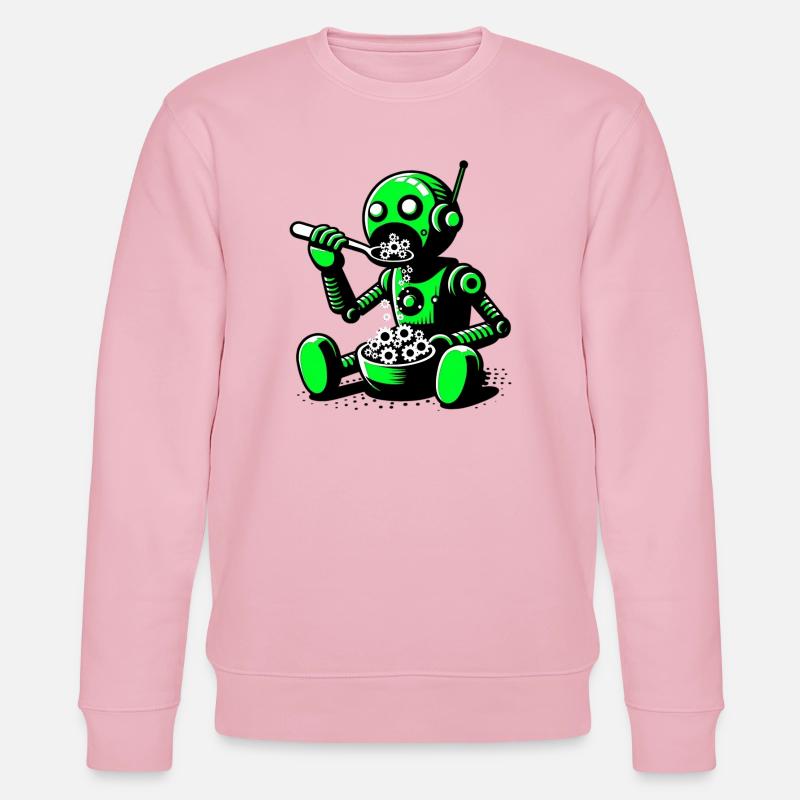 Außerirdischer außerirdischer Roboter - Stanley/Stella Unisex Bio-Sweatshirt CHANGER  - Hellrosa