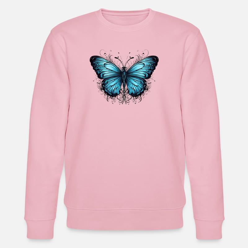 Schmetterling - Stanley/Stella Unisex Bio-Sweatshirt CHANGER  - Hellrosa