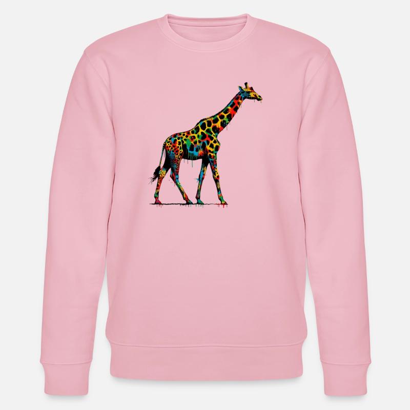 Giraffe - Stanley/Stella Unisex Bio-Sweatshirt CHANGER  - Hellrosa