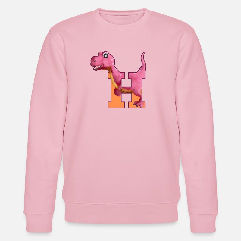 H - DINOSAURIER, Personalisierbar - Stanley/Stella Unisex Bio-Sweatshirt CHANGER  - Hellrosa