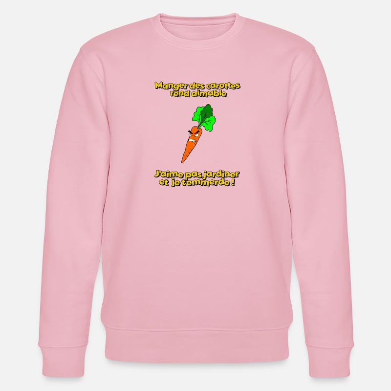 Manger des carottes rend aimable - Sweat bio CHANGER Stanley/Stella Unisexe - rose pâle