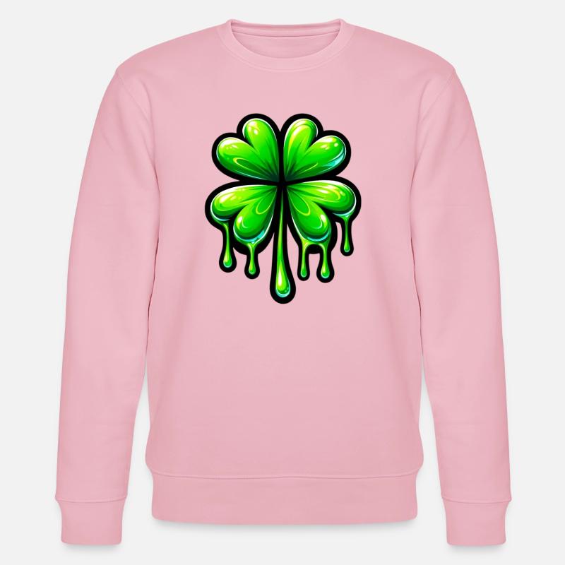 Vierblättriges Kleeblatt - Stanley/Stella Unisex Bio-Sweatshirt CHANGER  - Hellrosa