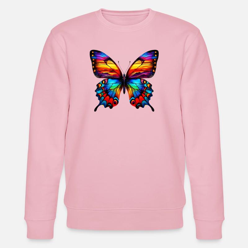 Schmetterling - Stanley/Stella Unisex Bio-Sweatshirt CHANGER  - Hellrosa