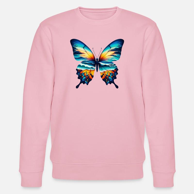 Schmetterling - Stanley/Stella Unisex Bio-Sweatshirt CHANGER  - Hellrosa