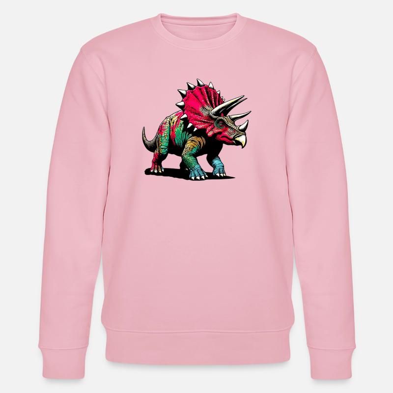 Dinosaurier - Stanley/Stella Unisex Bio-Sweatshirt CHANGER  - Hellrosa