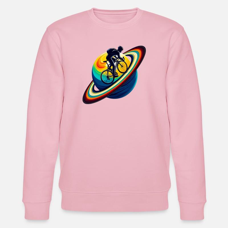 Radfahrer auf dem Saturn - Stanley/Stella Unisex Bio-Sweatshirt CHANGER  - Hellrosa
