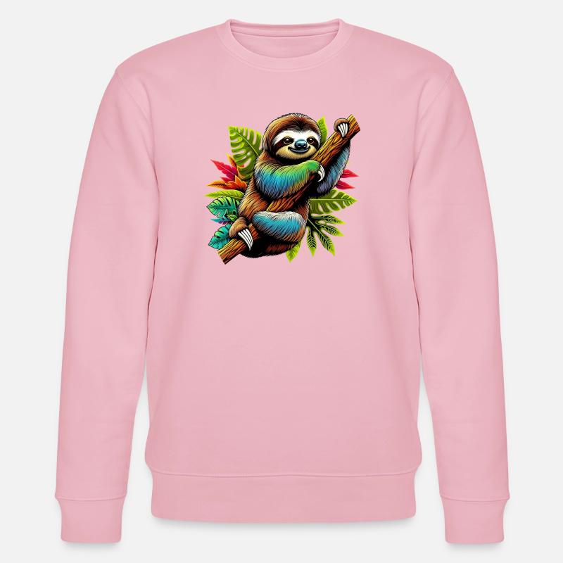 Faultier - Stanley/Stella Unisex Bio-Sweatshirt CHANGER  - Hellrosa