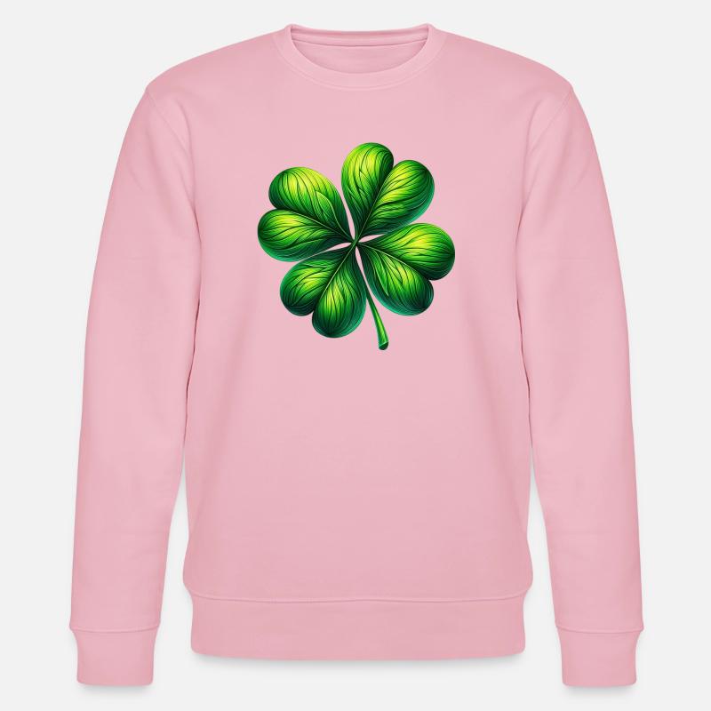 Vierblättriges Kleeblatt - Stanley/Stella Unisex Bio-Sweatshirt CHANGER  - Hellrosa