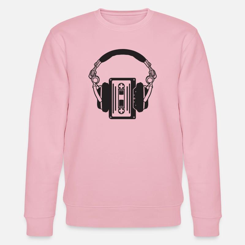 Casque rétro avec cassettes boho - Sweat bio CHANGER Stanley/Stella Unisexe - rose pâle