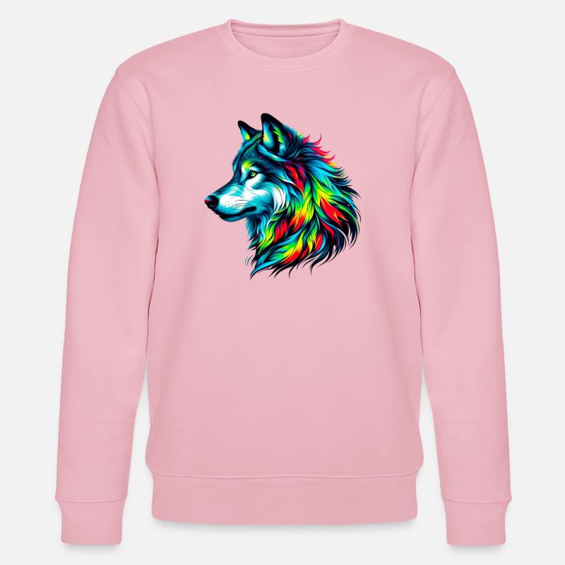 Wolf - Stanley/Stella Unisex Bio-Sweatshirt CHANGER  - Hellrosa