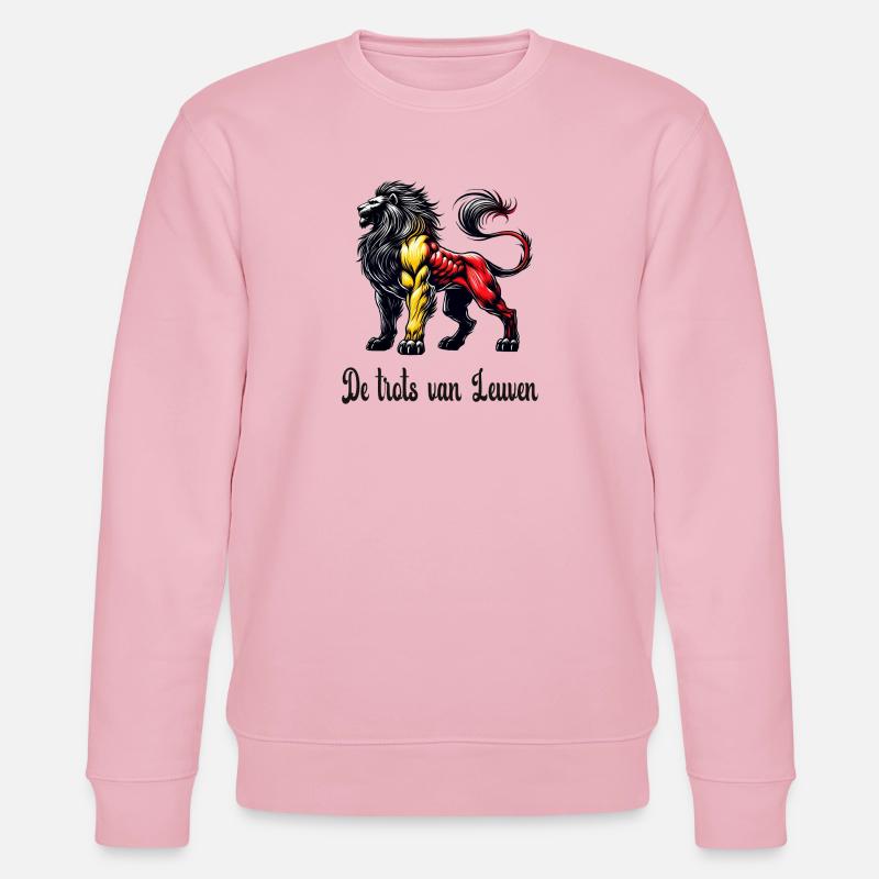 Leuven Löwe Flaggen Design - Stanley/Stella Unisex Bio-Sweatshirt CHANGER  - Hellrosa