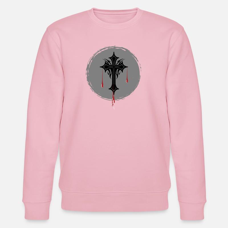 Gotisches Kreuz - Stanley/Stella Unisex Bio-Sweatshirt CHANGER  - Hellrosa