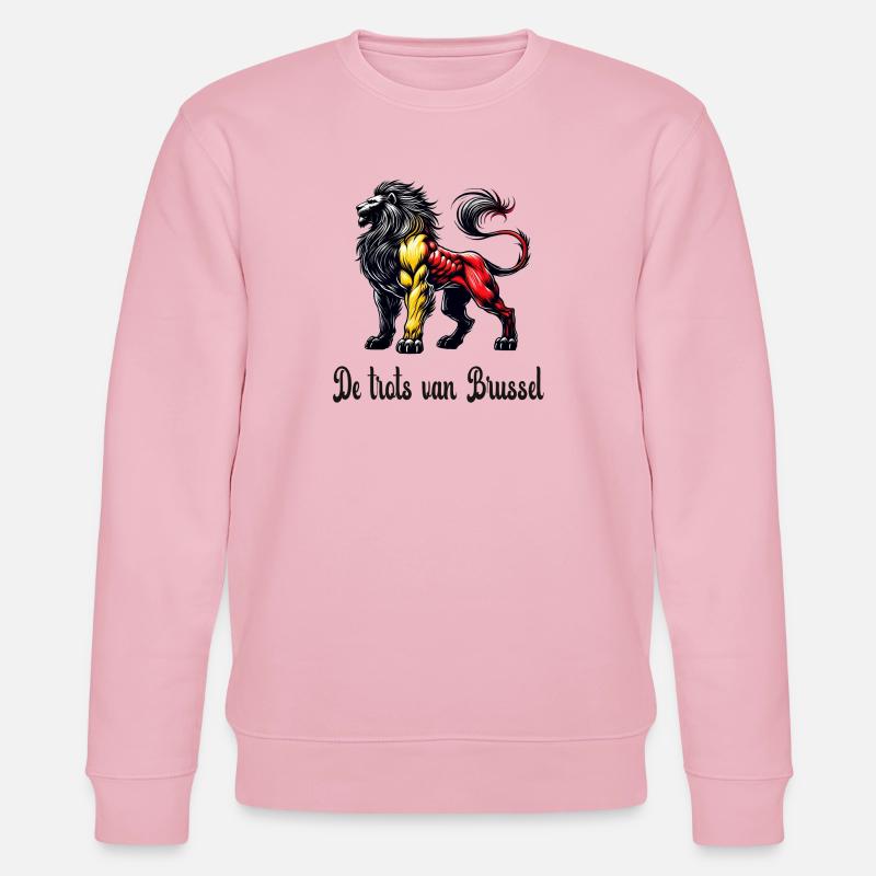 Brüssel Löwen Flaggen Design - Stanley/Stella Unisex Bio-Sweatshirt CHANGER  - Hellrosa