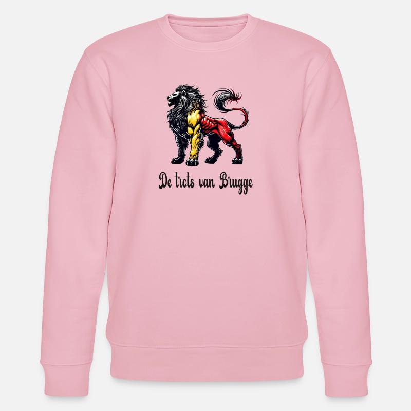 Brügge Löwen Flaggen Design - Stanley/Stella Unisex Bio-Sweatshirt CHANGER  - Hellrosa