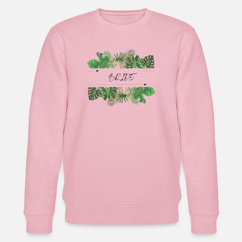 Feuilles de palmier vert mariée - Sweat bio CHANGER Stanley/Stella Unisexe - rose pâle