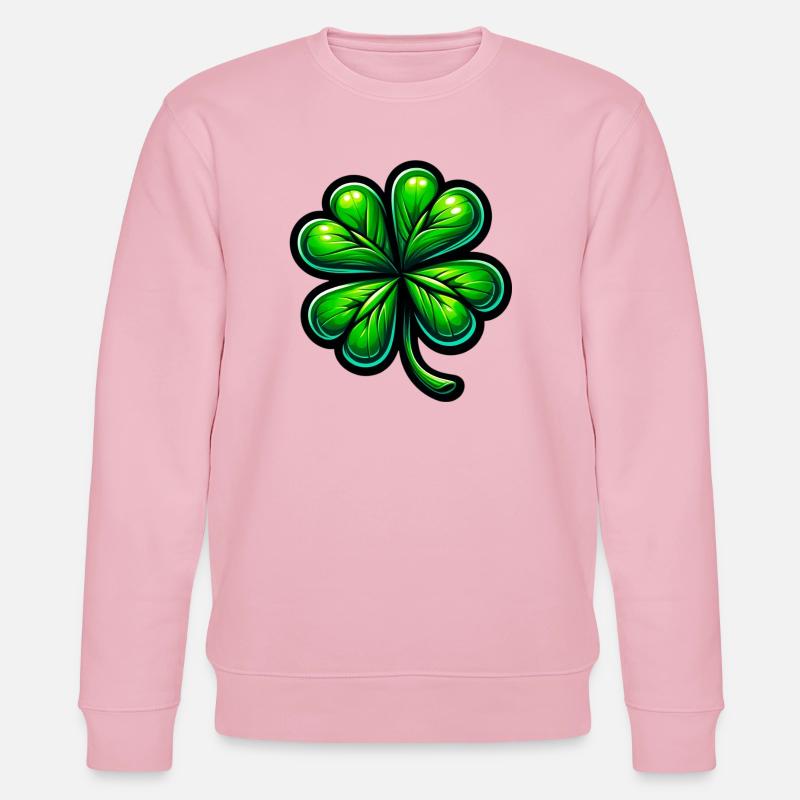 Vierblättriges Kleeblatt - Stanley/Stella Unisex Bio-Sweatshirt CHANGER  - Hellrosa