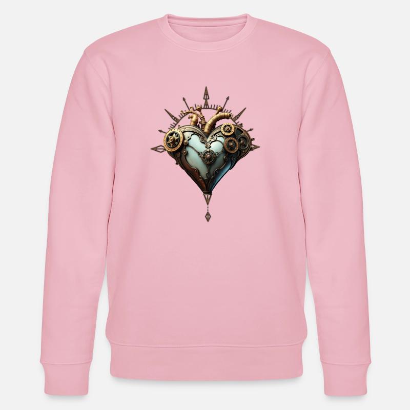 Faszinierendes Steampunk-Herz - Stanley/Stella Unisex Bio-Sweatshirt CHANGER  - Hellrosa