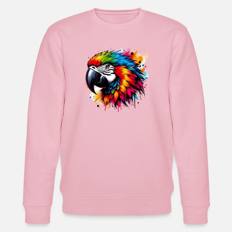 Papagei - Stanley/Stella Unisex Bio-Sweatshirt CHANGER  - Hellrosa
