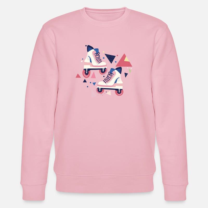 90s pattern roller skates - Stanley/Stella CHANGER Unisex Organic Sweatshirt - cotton pink