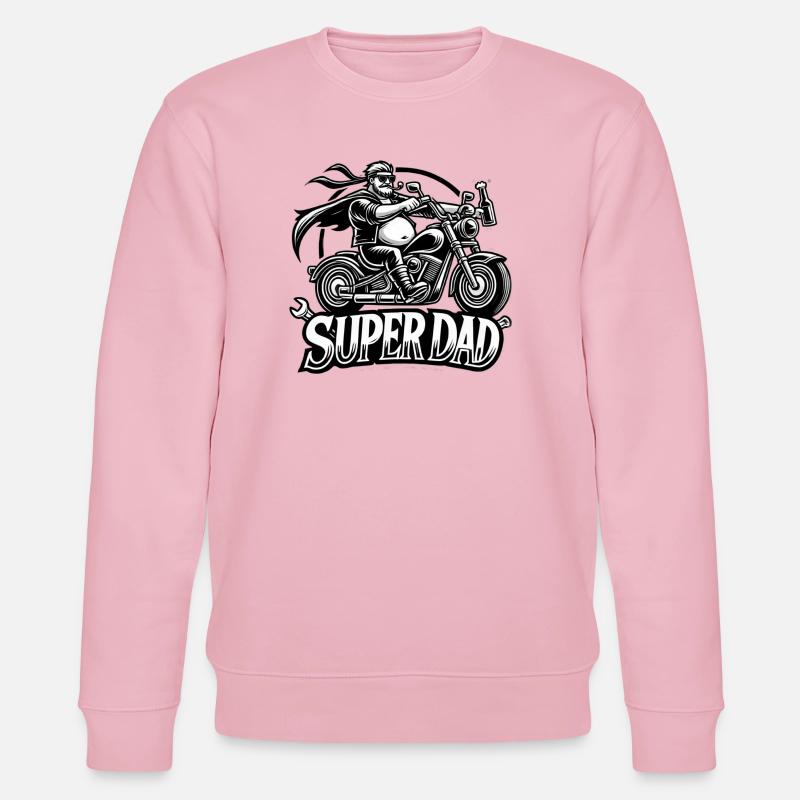 Super Dad Motorradheld - Stanley/Stella Unisex Bio-Sweatshirt CHANGER - Hellrosa