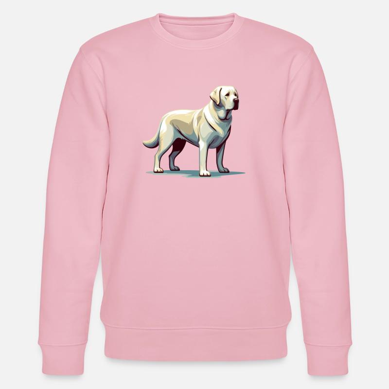 Labrador blanc debout - Sweat bio CHANGER Stanley/Stella Unisexe - rose pâle