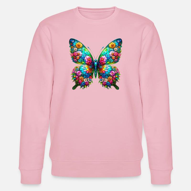 Schmetterling - Stanley/Stella Unisex Bio-Sweatshirt CHANGER  - Hellrosa