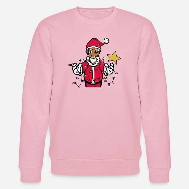 Ein strahlender Weihnachtsmann - Stanley/Stella Unisex Bio-Sweatshirt CHANGER  - Hellrosa