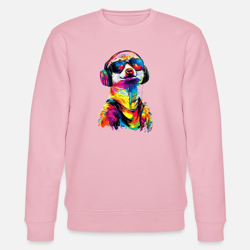 Erdmännchen Sonnenbrille Bunt Süßes Erdmännchen - Stanley/Stella Unisex Bio-Sweatshirt CHANGER  - Hellrosa