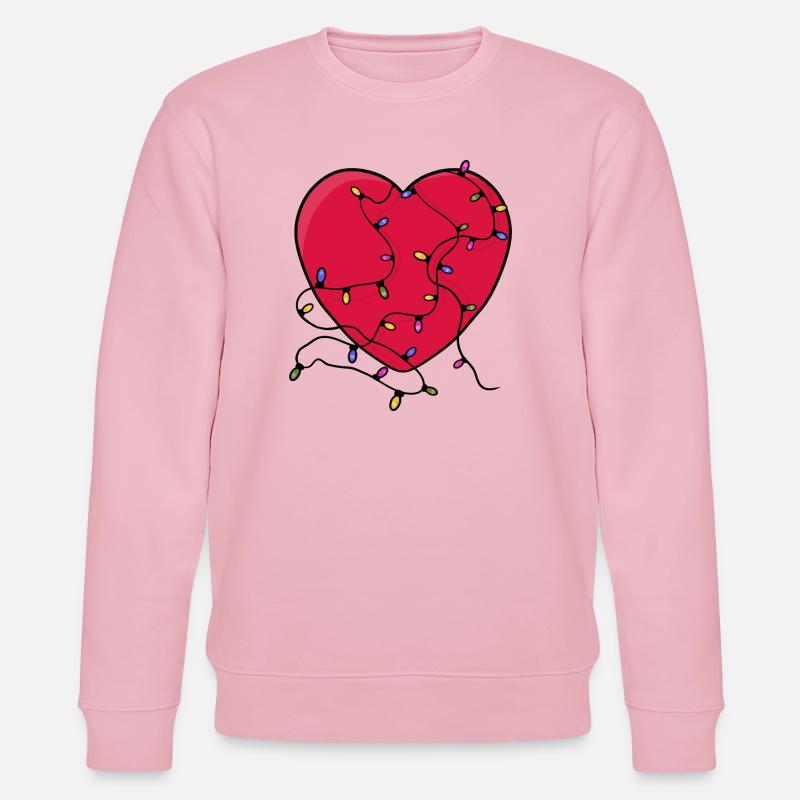 Beleuchtetes Herz - Stanley/Stella Unisex Bio-Sweatshirt CHANGER  - Hellrosa