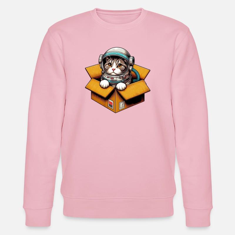 Chat astronaute - Sweat bio CHANGER Stanley/Stella Unisexe - rose pâle