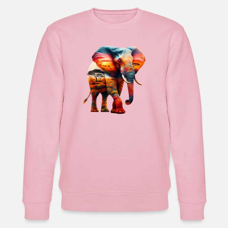 Elefant - Stanley/Stella Unisex Bio-Sweatshirt CHANGER  - Hellrosa