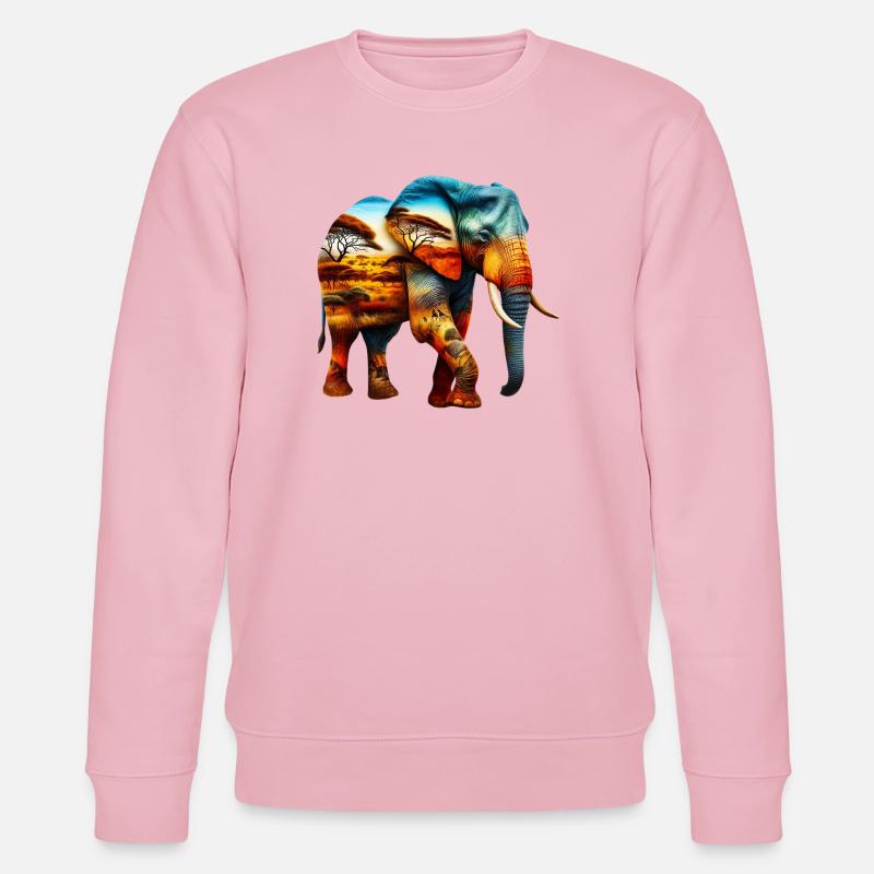 Elefant - Stanley/Stella Unisex Bio-Sweatshirt CHANGER  - Hellrosa