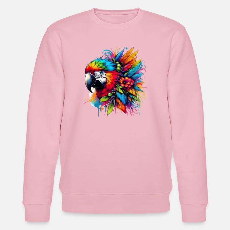 Papagei - Stanley/Stella Unisex Bio-Sweatshirt CHANGER  - Hellrosa