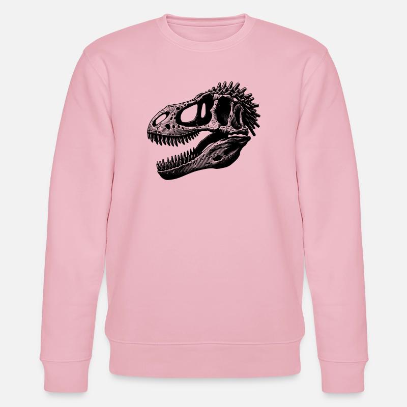 Blick der Urzeit: Dino-Kopf - Stanley/Stella Unisex Bio-Sweatshirt CHANGER  - Hellrosa