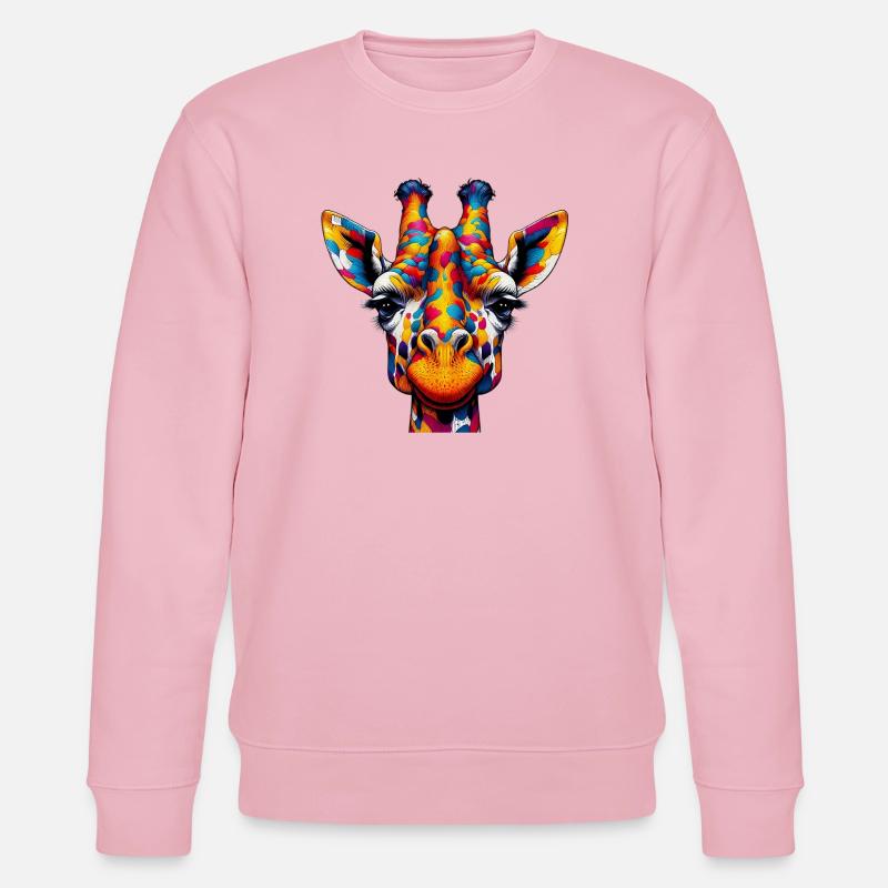 Giraffe - Stanley/Stella Unisex Bio-Sweatshirt CHANGER  - Hellrosa