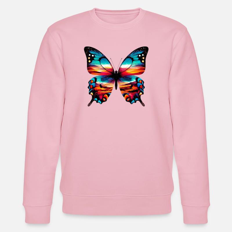 Schmetterling - Stanley/Stella Unisex Bio-Sweatshirt CHANGER  - Hellrosa